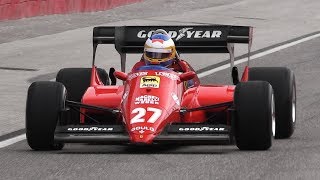 1984 Ferrari 126 C4 F1 Turbo V6 in Action  OnBoard Turbo Sounds Accelerations amp Fly Bys [upl. by Ynolem]