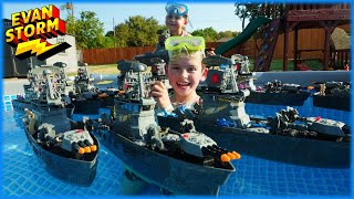 Epic Toy Boats and Backyard Pool Challenge [upl. by Atinad339]