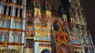 Rouen cathedral light show 2016 [upl. by Airoled670]