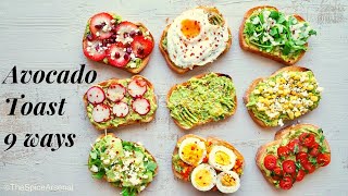 Avocado Toast Recipe 9 ways  How to make Avocado Toast [upl. by Nalor]