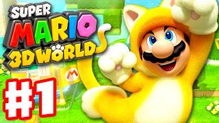 Super Mario 3D World  Walkthrough Part 1  World 1 100 Nintendo Wii U Gameplay [upl. by Thorlie]