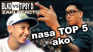 𝐙𝐚𝐤𝐢 𝐑𝐞𝐚𝐜𝐭𝐬  BLKD vs Tipsy D  Top Standard ng Rap Battle [upl. by Stuart]