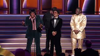 SILK SONIC Wins Record Of The Year For “LEAVE THE DOOR OPEN”  2022 GRAMMYs Acceptance Speech [upl. by Ottie]