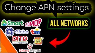 Change fast Net APN Settings for all Network smartglobeDito [upl. by Annasus]