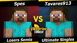 UWaterloo SSBU S24w2 Losers Semis  Spes Steve vs Tavares913 Steve [upl. by Euqinotna]