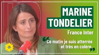 « Ce matin je suis atterrée et très en colère » Marine Tondelier sur France Inter [upl. by Fawcett]