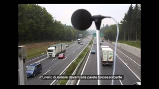 Rumore delle autostrade con o senza pareti antirumore [upl. by Fabron]