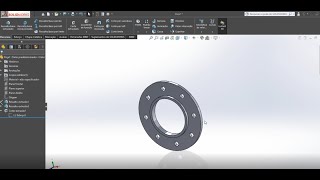 AULA 02  COMO DESENHAR UM FLANGE NO SOLIDWORKS CLASS 02  HOW TO DRAW A FLANGE IN SOLIDWORKS [upl. by Janis]