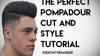 PERFECT SIDE PART POMPADOUR  KIERON THE BARBER [upl. by Eriuqs]