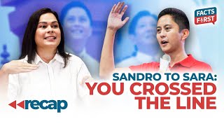 Sandro Marcos to Sara Duterte You crossed the line [upl. by Mckeon350]