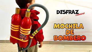 MOCHILA DE BOMBEROS 👨‍🚒🧯🔥 Disfraz casero de bombero para niños  Manualidades de carnaval DIY [upl. by Hardigg]