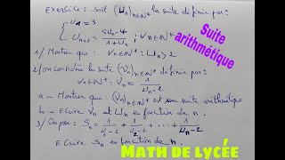 cours  suites numeriquesexercice posé au controles avec correction [upl. by Yenar834]