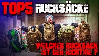 Top 5 Rucksäcke  Welcher Rucksack ist der richtige Outdoor Survival Backpacking Bushcraft EDC [upl. by Kohler]