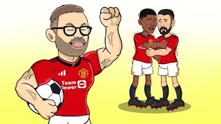 Rooney Teaches MU Strikers How to Score Goals  Football Animation [upl. by Thurber]