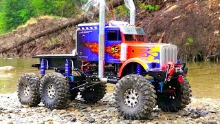 RC ADVENTURES  OPTiMUS OVERKiLL  ROCK WATER RECON  6x6x6 Semi Truck [upl. by Alathia999]