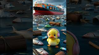 The duck saved the marine life and cleaned the sea babyduck marinelife [upl. by Ayle]