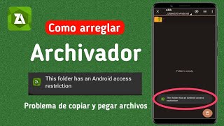 Esta carpeta tiene una restricción de acceso de Android en Zarchiver 2024  Fix Zarchiver Problem [upl. by Auqinot]