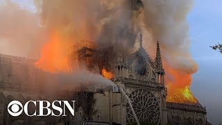 Notre Dame Cathedral in Paris on fire [upl. by Yentruoc]