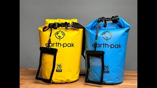 Earth Pak 20L Waterproof Dry Bag for Kayaking Camping Boating [upl. by Ecikram]