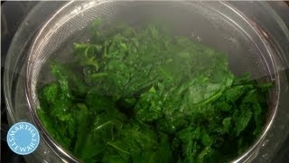 Blanching and Draining Spinach  Martha Stewarts Cooking School  Martha Stewart [upl. by Analla574]