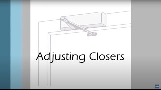 How To Adjust Standard Door Closers [upl. by Beeck]