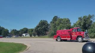 Zumbrota MN Fire Department Tankers 1 amp 2 responding to Goodhue mutual aid 932024 [upl. by Isaacson402]