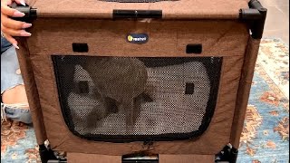 Veehoo 24 inch Soft Dog Crate Lightweight Dog Cat Kennel for Small Dogs Review [upl. by Akeirahs]