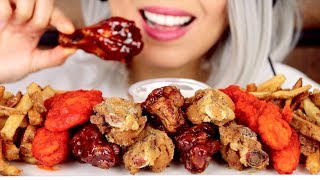 ASMR Eating Fried Chicken Wings Chicken Tenders  Wingstop No Talking [upl. by Glynda501]