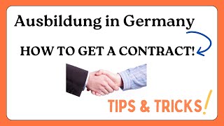 Ausbildung in Germany  How to get an Ausbildung Contract  Tips and Tricks [upl. by Lussi]