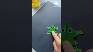 Paper jumping frog 🐸 Origami manjuhansworkart shorts [upl. by Rabkin]