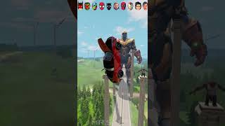 Super Heros Cars vsThanos  😱 BeamNGDrive [upl. by Ahseital]