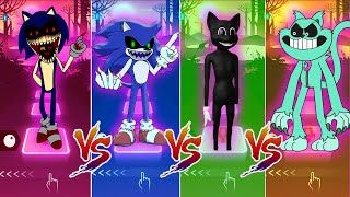 Dark Sonic EXE vs Sonic EXE vs Cartoon Cat EXE vs CatNap Smiling Critters Tiles Hop [upl. by Jonina]