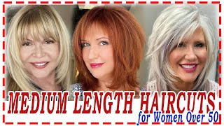 25 Best💕Hairstyles 2024 for Women Over 50 to Look Youngermedium length haircuts [upl. by Enneirda]