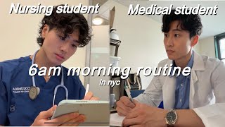 realistic 6AM morning routine of NURSING STUDENT vs MEDICAL STUDENT in NYC [upl. by Selyn]