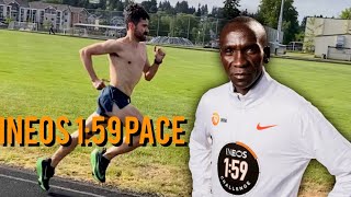 Running the Kipchoge Challenge INEOS 15940 Pace NIKE Alphafly Next [upl. by Hatnamas]