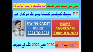 NUMS aggregate formula and closing merit for Paying Cadet 20202023 [upl. by Sigmund]