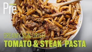 Creamy Sundried Tomato amp Steak Pasta [upl. by Ellened]