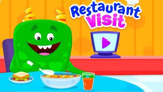 Chomping Monster Restaurant Visit  Order and Eat what you like  Kidloland [upl. by Oletta261]