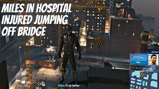 SpiderMan PS4 Hammerhead DLC  Miles Says Hes In Hospital After Jumping Off Bridge [upl. by Namrac]