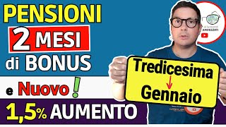 PENSIONI ➜ 2 MESI di BONUS 155€ 336€ TREDICESIMA  AUMENTI GENNAIO 2025 📈 IMPORTI MINIME e INVALIDI [upl. by Gabby]