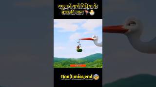 बगुला ने बच्चे चिड़िया के बच्चे की जान 🦩🐣 shorts viral video shortsfeed short cartoon animals [upl. by Sklar]