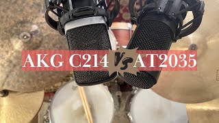 AKG C214 vs Audio Technica AT2035  Drum Overhead Mic Shootout [upl. by Del]