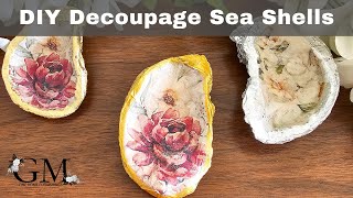 Create Beautiful Oyster Shells With Just Paint And Decoupage [upl. by Nairahcaz]