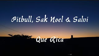 Pitbull Sak Noel amp Salvi  Que rica Tocame Letra Lyrics [upl. by Crescen]