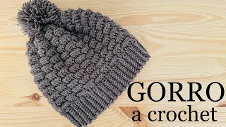 GORRO A CROCHET  Como tejer este gorro de lana a crochet fácil paso a paso  Tutorial [upl. by Aro]