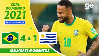 BRASIL 4 X 1 URUGUAI  MELHORES MOMENTOS  12ª RODADA ELIMINATÓRIAS DA COPA  geglobo [upl. by Marena]