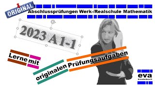 Abschlussprüfung 2023 A11  BW Realschule Mathematik [upl. by Rats]