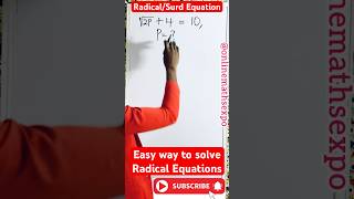 Easy way to solve RadicalSurds Equations algebra [upl. by Mirabella]