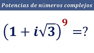 Número complejo en forma binomica polar elevado a una potencia Números complejos 1  i raiz 3 9 [upl. by Azzil247]