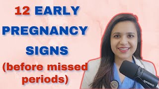 12 Early signs of pregnancy before missed period [upl. by Eeldivad]